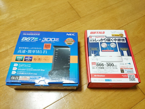 NEC Aterm WG1200HSとWEX-1166DHP