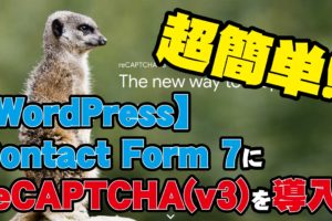 【WordPress】Contact Form 7にreCAPTCHA(v3)を導入する方法