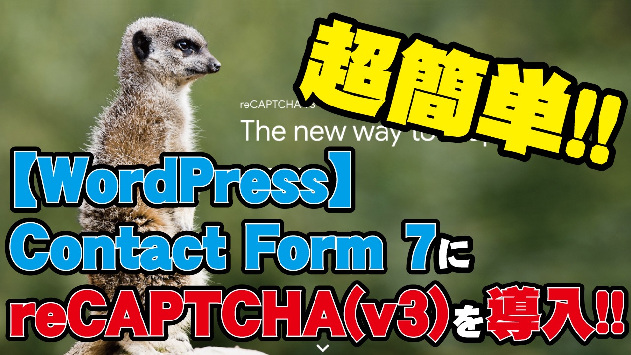 【WordPress】Contact Form 7にreCAPTCHA(v3)を導入する方法
